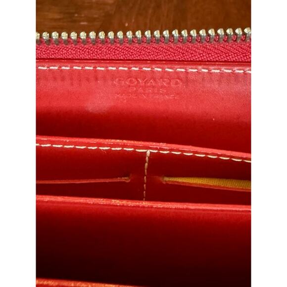 GOYARD  Goyardine Matignon Zip Around GM Wallet Red*EXCELLENT condition*BOX - Picture 15 of 16